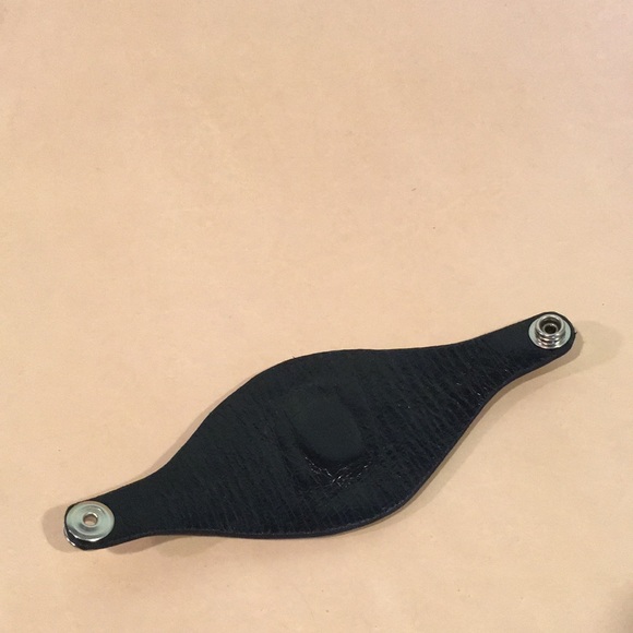 Tooled Leather Cuff Bracelet with Labradorite Gemstone Inlay Boho Mandala Cuff - Picture 11 of 12